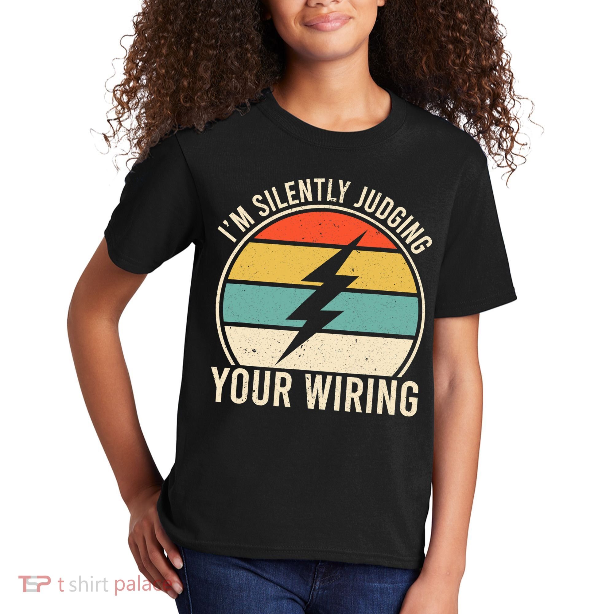 I'm Silently Judging Your Wiring Funny Electrician Lineman Kids T-Shirt