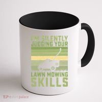 I'm Silently Judging Your Mowing Skills Lawn Mowing Gardener Great Gift Coffee Mug thumb 1