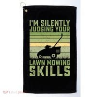 I'm Silently Judging Your Mowing Skills Lawn Mowing Gardener Great Gift Golf Towel thumb 0