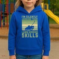 I'm Silently Judging Your Mowing Skills Lawn Mowing Gardener Great Gift Kids Hoodie thumb 3