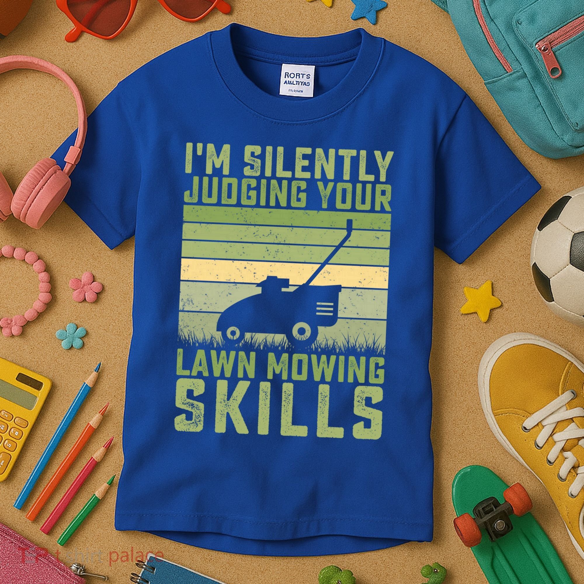 I'm Silently Judging Your Mowing Skills Lawn Mowing Gardener Great Gift Kids T-Shirt