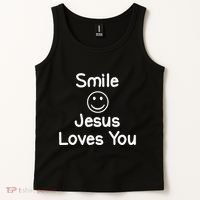 Inspirational Smile Jesus Loves You. Faith Tank Top thumb 2