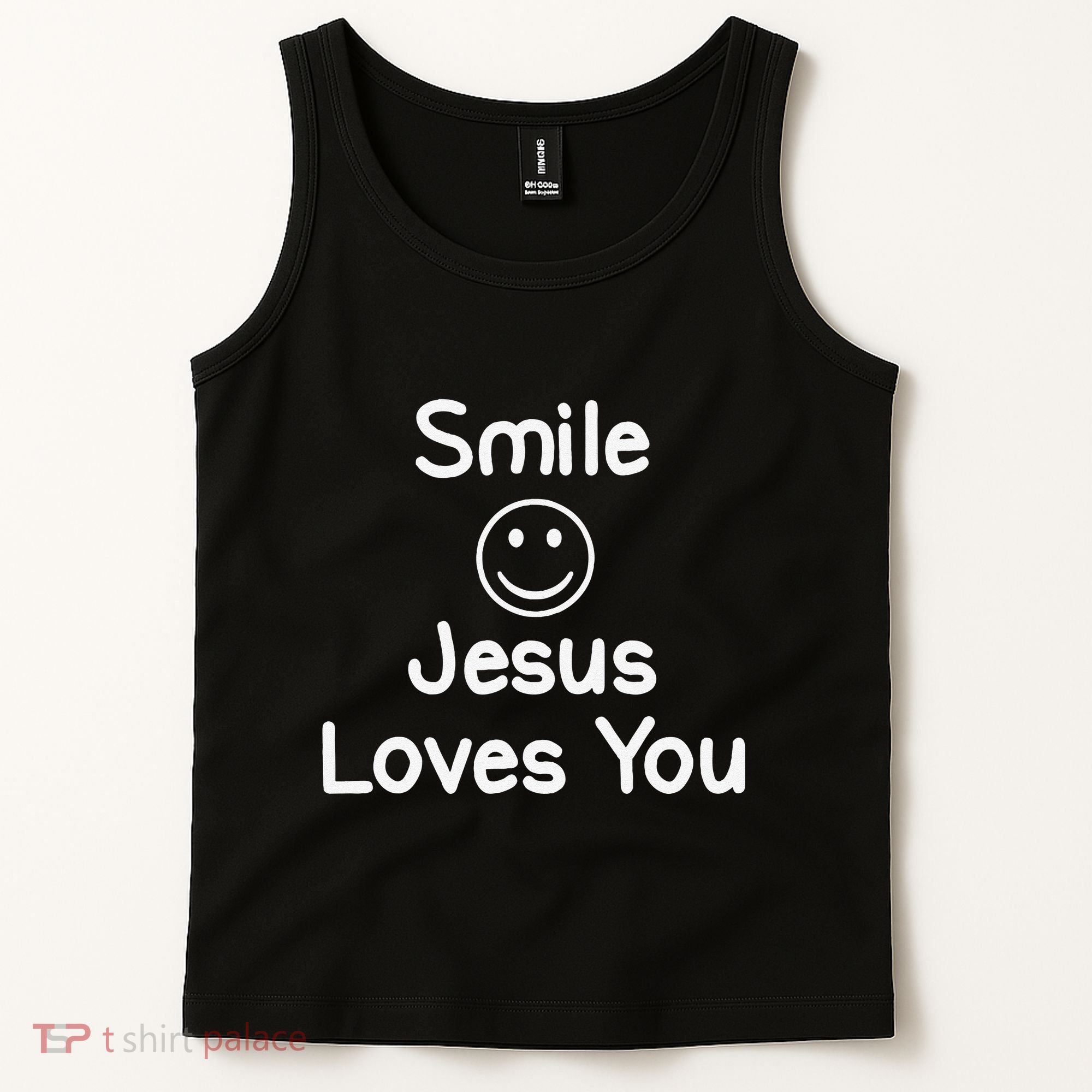 Inspirational Smile Jesus Loves You. Faith Tank Top