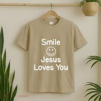 Inspirational Smile Jesus Loves You. Faith T-Shirt thumb 2