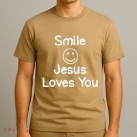 Inspirational Smile Jesus Loves You. Faith T-Shirt thumb 3