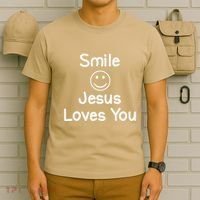 Inspirational Smile Jesus Loves You. Faith T-Shirt thumb 6