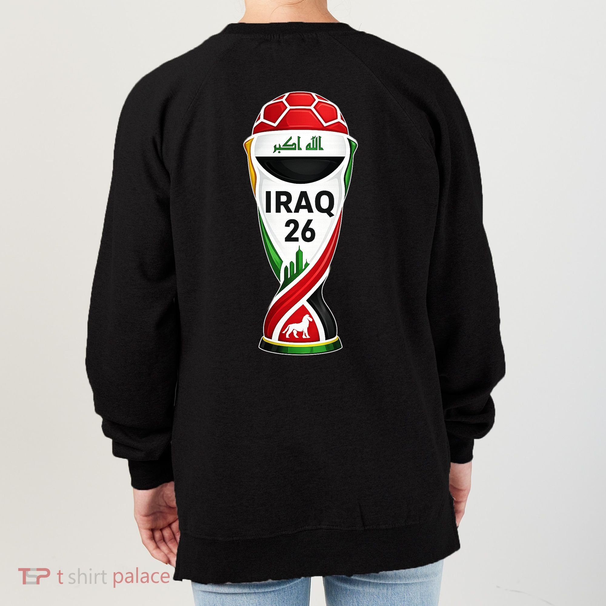Iraq Soccer Jersey 2026 Back And Front Women's Sweatshirt