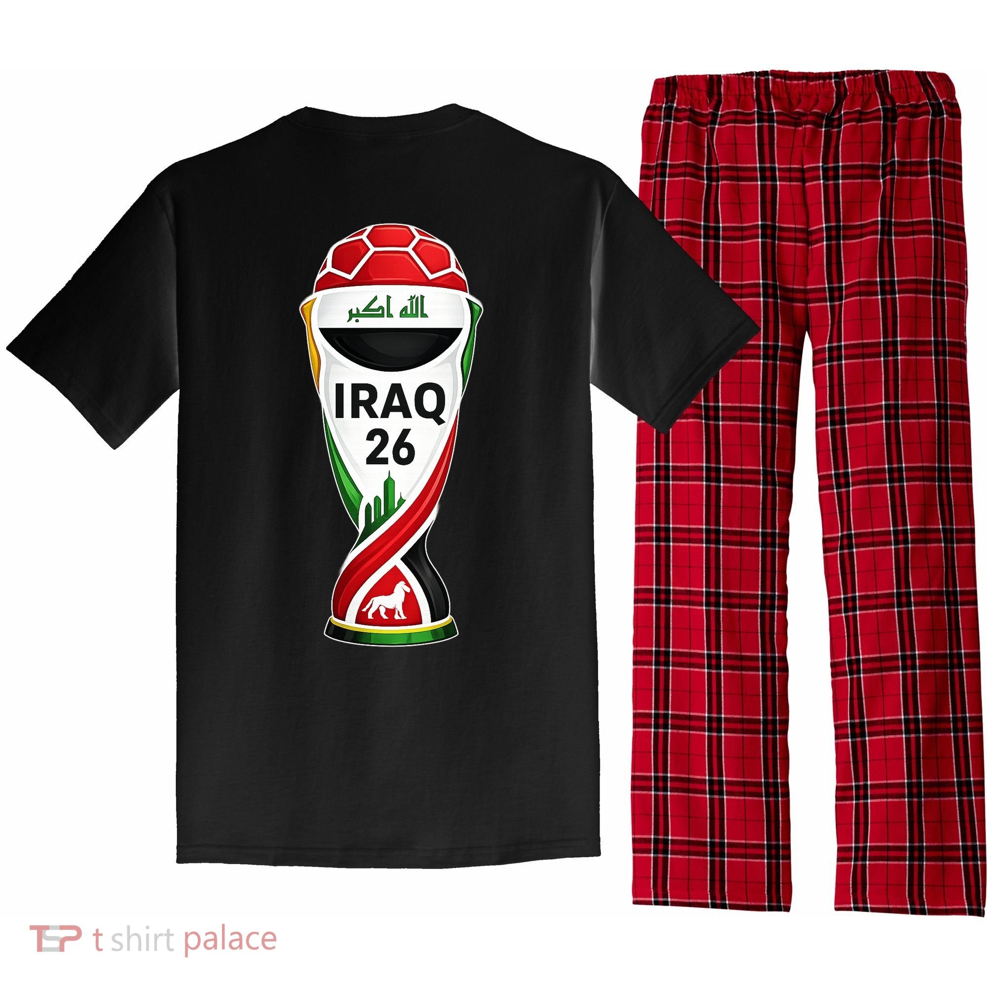 Iraq Soccer Jersey 2026 Back And Front Pajama Set
