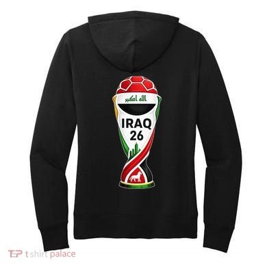 Iraq Soccer Jersey 2026 Back And Front Women's Hoodie back