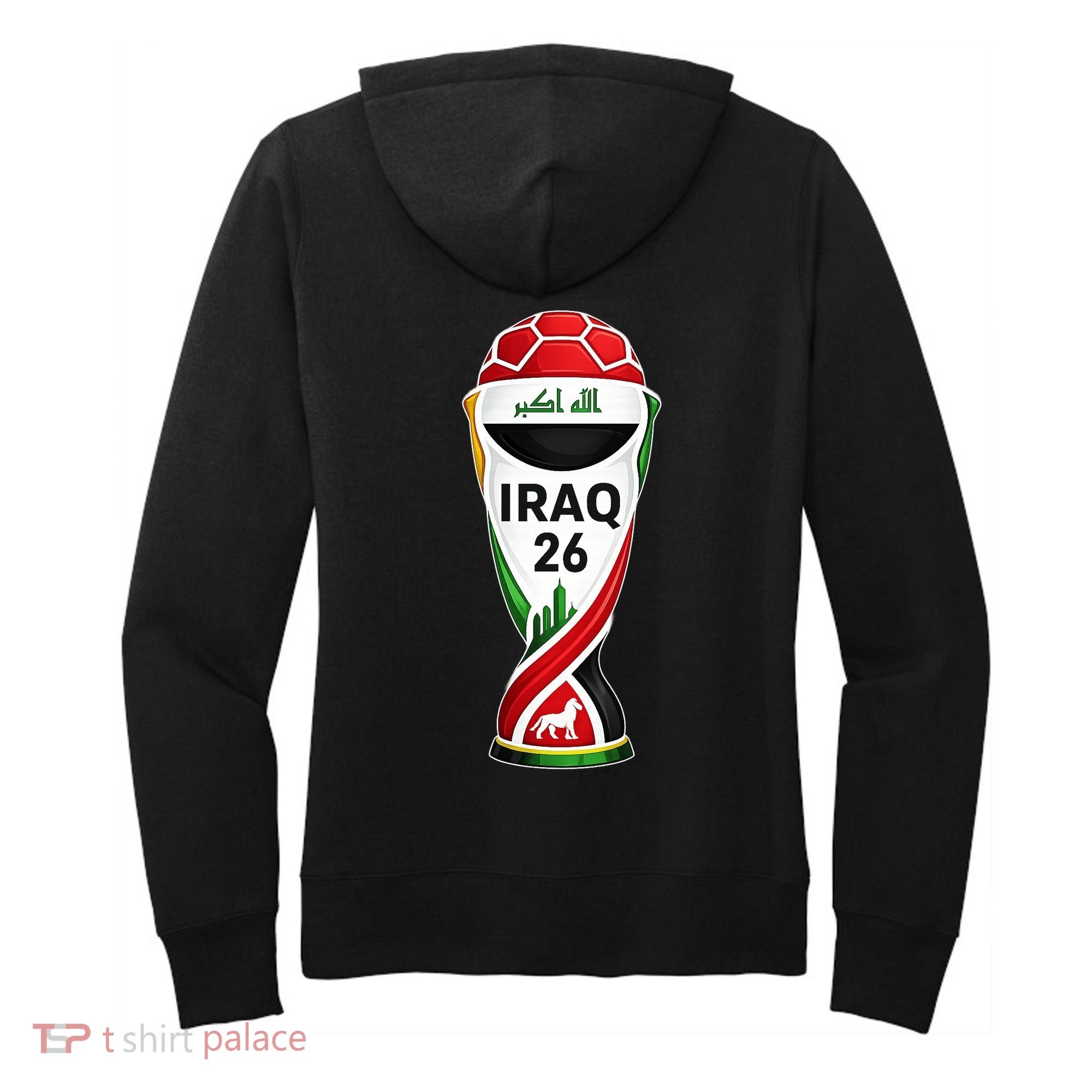 Iraq Soccer Jersey 2026 Back And Front Women's Hoodie