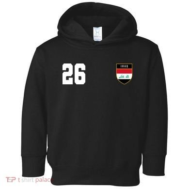 Iraq Soccer Jersey 2026 Back And Front Toddler Hoodie