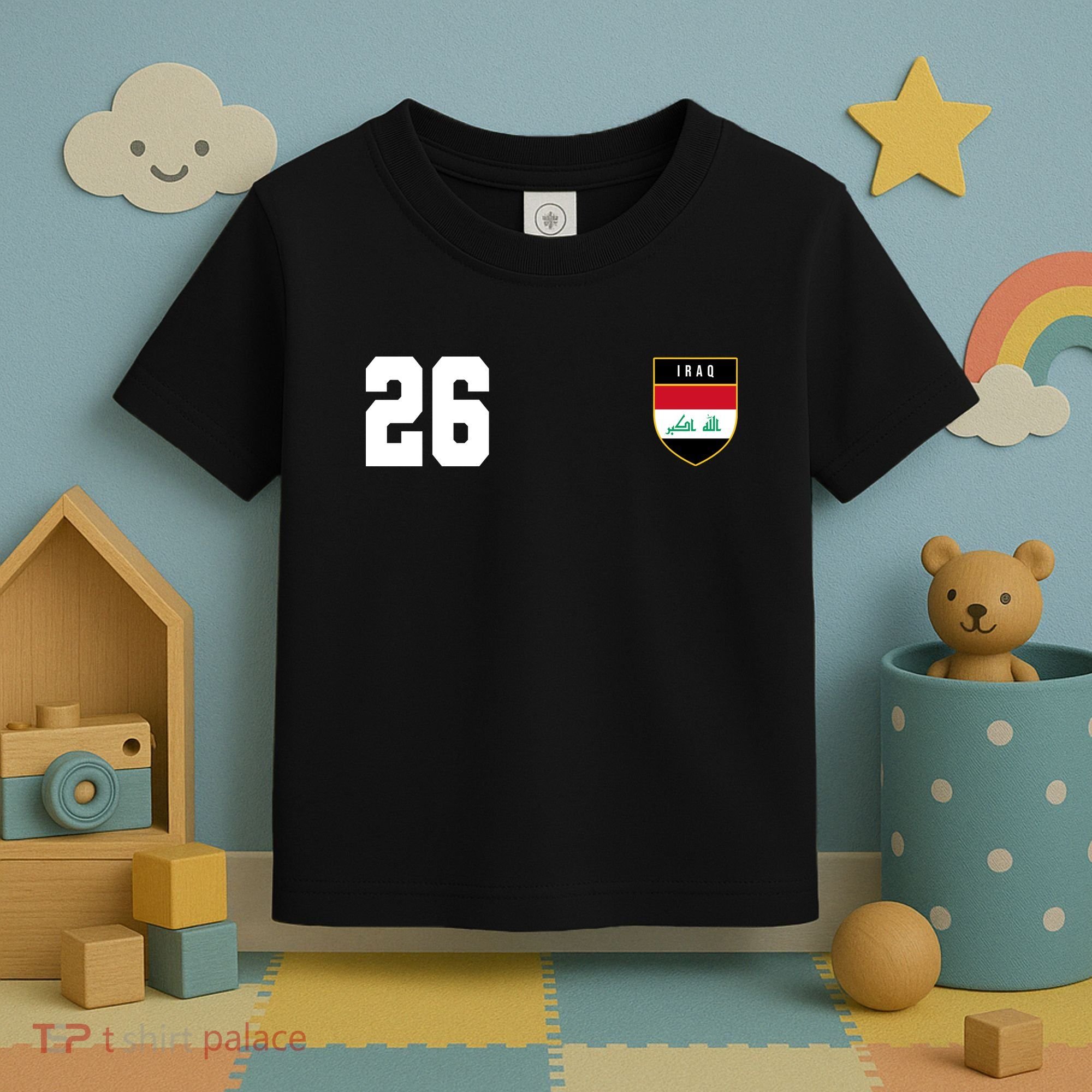 Iraq Soccer Jersey 2026 Back And Front Toddler T-Shirt