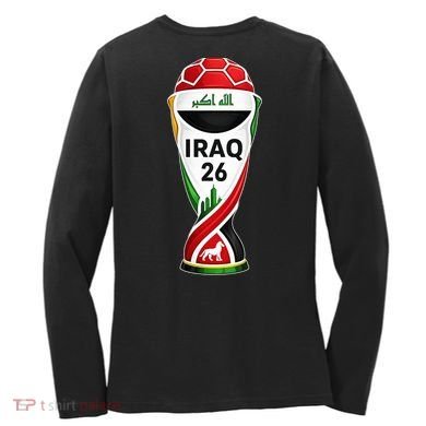 Iraq Soccer Jersey 2026 Back And Front Women's Long Sleeve Shirt back
