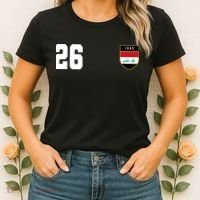 Iraq Soccer Jersey 2026 Back And Front Women's T-Shirt thumb 2