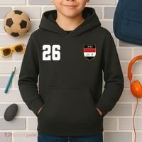 Iraq Soccer Jersey 2026 Back And Front Kids Hoodie thumb 2
