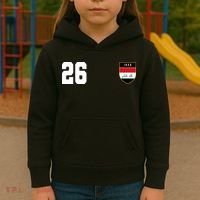 Iraq Soccer Jersey 2026 Back And Front Kids Hoodie thumb 3