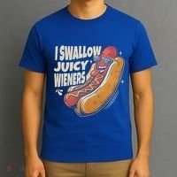 I Swallow Juicy Wiener Embarrassing T-Shirt thumb 3