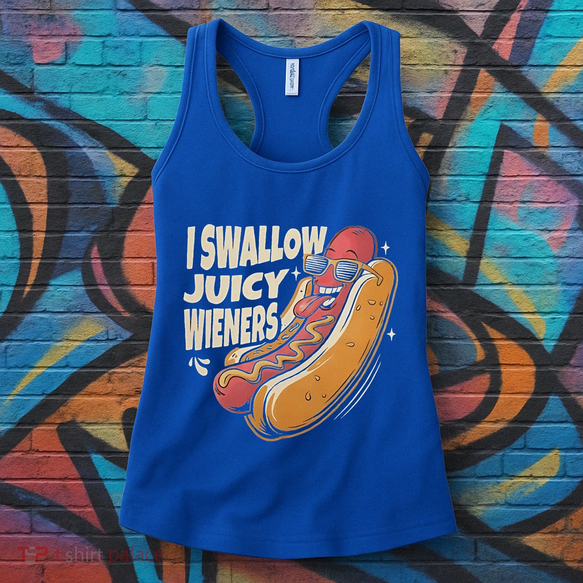 I Swallow Juicy Wiener Embarrassing Women's Tank Top