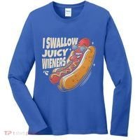 I Swallow Juicy Wiener Embarrassing Women's Long Sleeve Shirt thumb 0