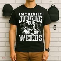 I'm Silently Judging Your Welds Funny Welder Gift T-Shirt thumb 6