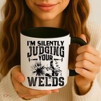 I'm Silently Judging Your Welds Funny Welder Gift Coffee Mug thumb 3
