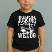 I'm Silently Judging Your Welds Funny Welder Gift Toddler T-Shirt thumb 2