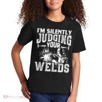 I'm Silently Judging Your Welds Funny Welder Gift Kids T-Shirt thumb 2