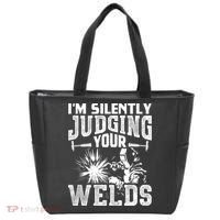 I'm Silently Judging Your Welds Funny Welder Gift Tote Bag thumb 0