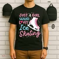 Ice Skating Just A Girl Who Loves Ice Skating T-Shirt thumb 6