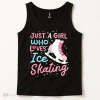 Ice Skating Just A Girl Who Loves Ice Skating Tank Top thumb 2