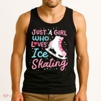 Ice Skating Just A Girl Who Loves Ice Skating Tank Top thumb 3