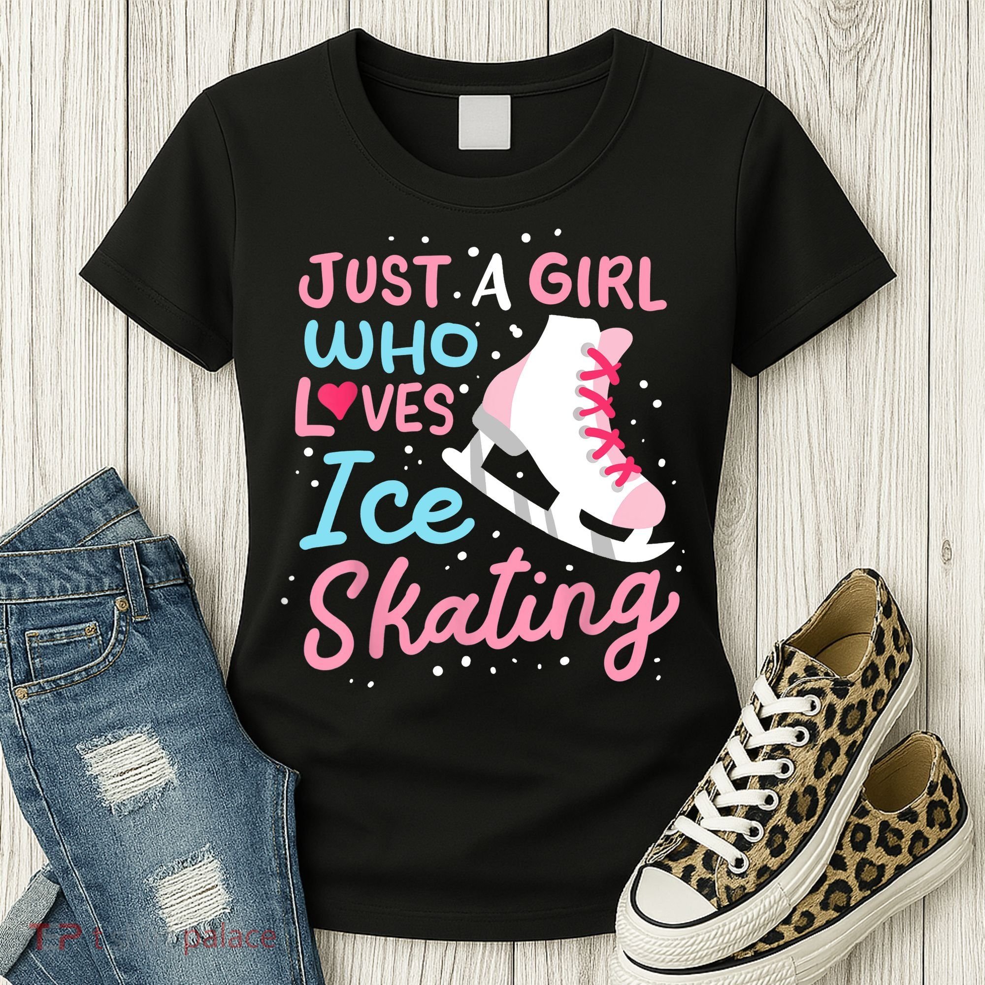 Ice Skating Just A Girl Who Loves Ice Skating Women's T-Shirt