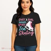 Ice Skating Just A Girl Who Loves Ice Skating Women's T-Shirt thumb 4