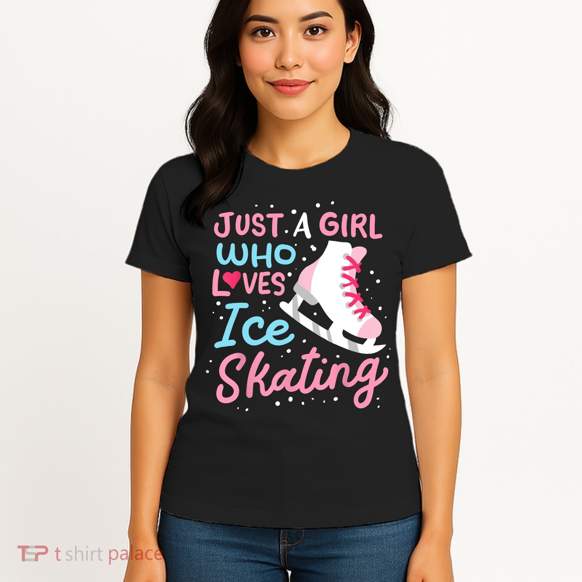 Ice Skating Just A Girl Who Loves Ice Skating Women's T-Shirt