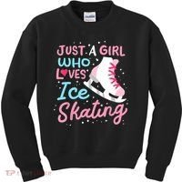 Ice Skating Just A Girl Who Loves Ice Skating Kids Sweatshirt thumb 0