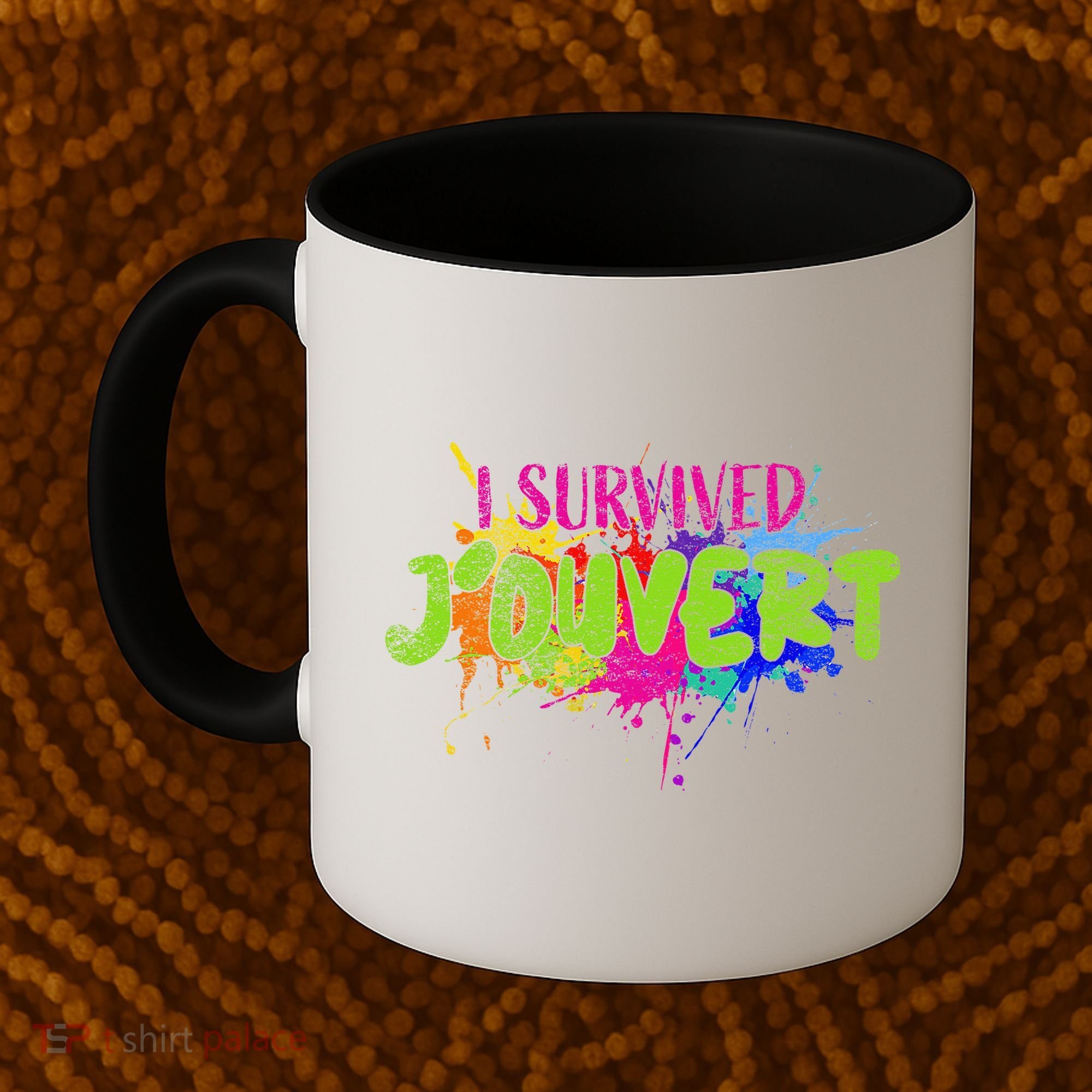 I Survived Jouvert - Caribbean Carnival Paint Splatter Coffee Mug