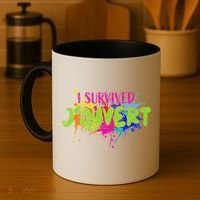 I Survived Jouvert - Caribbean Carnival Paint Splatter Coffee Mug thumb 4