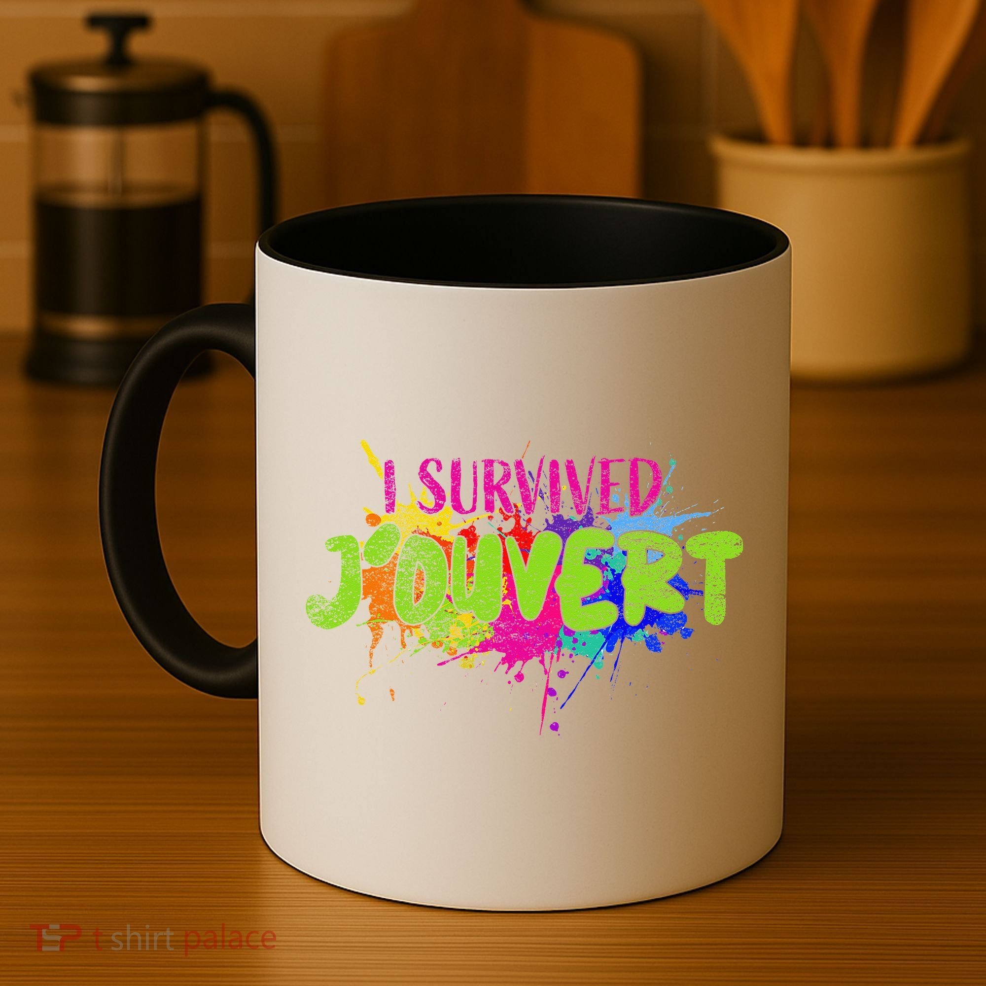 I Survived Jouvert - Caribbean Carnival Paint Splatter Coffee Mug