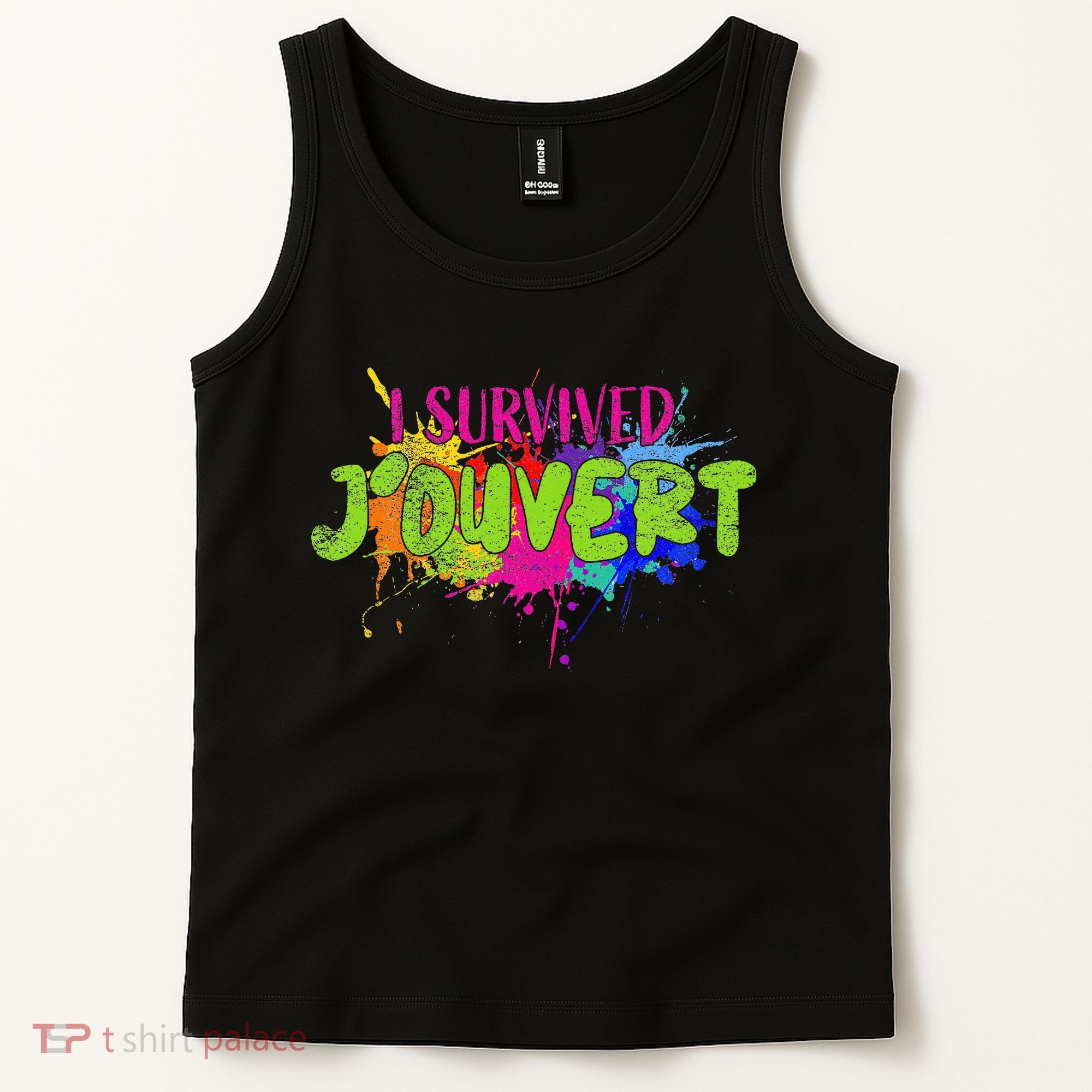 I Survived Jouvert - Caribbean Carnival Paint Splatter Tank Top