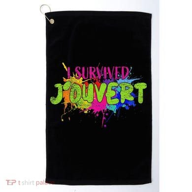 I Survived Jouvert - Caribbean Carnival Paint Splatter Golf Towel