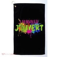 I Survived Jouvert - Caribbean Carnival Paint Splatter Golf Towel thumb 0