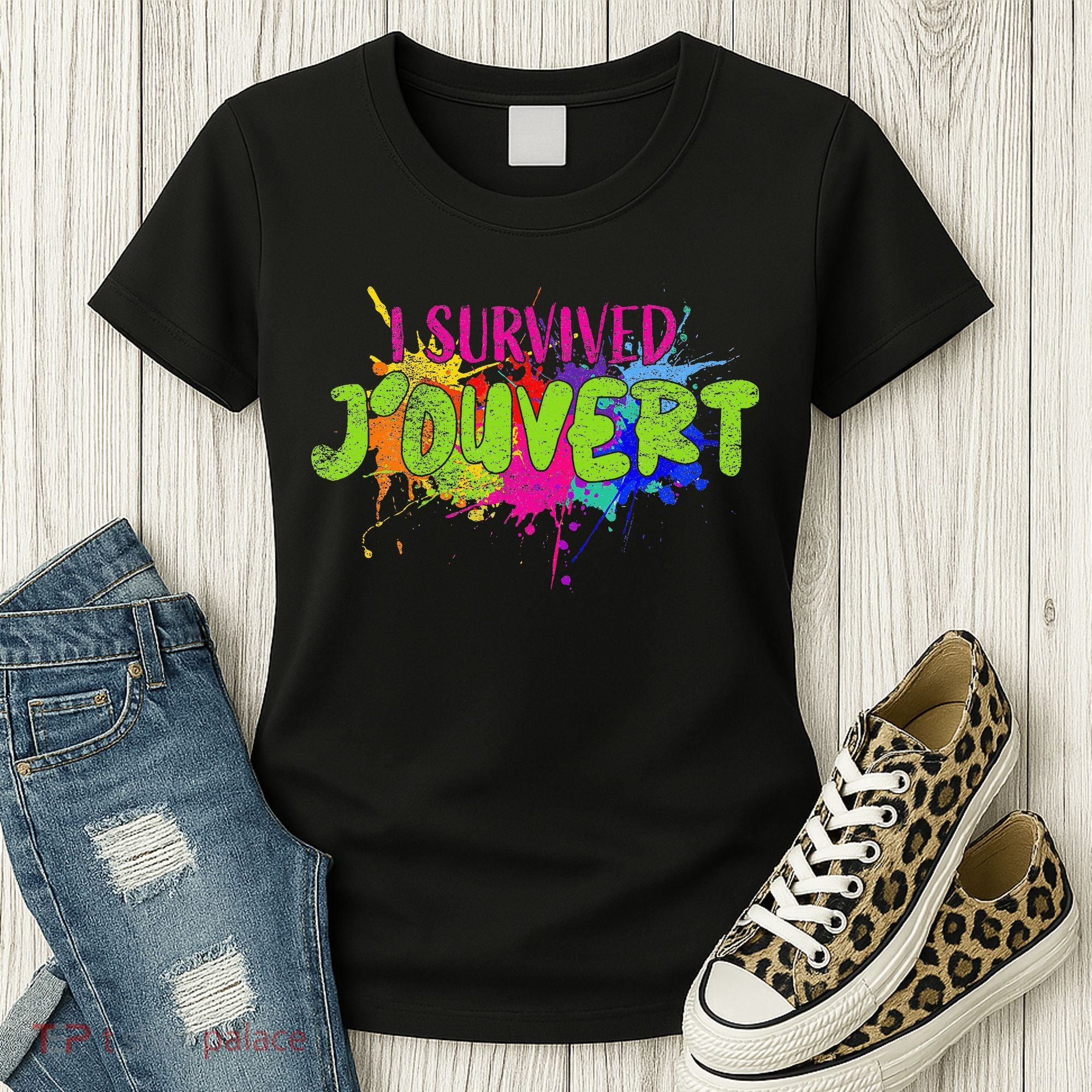 I Survived Jouvert - Caribbean Carnival Paint Splatter Women's T-Shirt