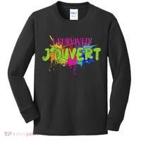 I Survived Jouvert - Caribbean Carnival Paint Splatter Kids Long Sleeve Shirt thumb 0