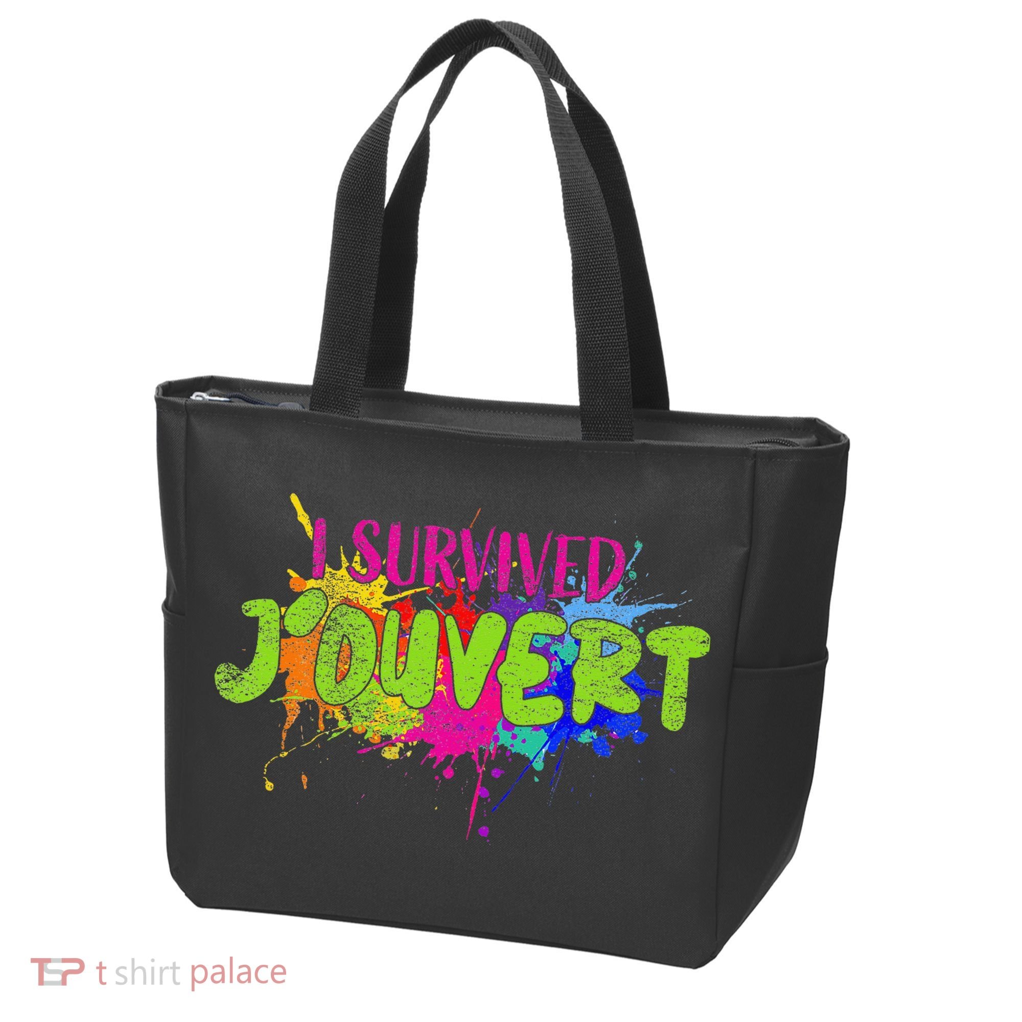 I Survived Jouvert - Caribbean Carnival Paint Splatter Tote Bag