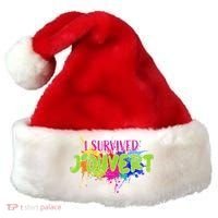 I Survived Jouvert - Caribbean Carnival Paint Splatter Santa Hat thumb 0