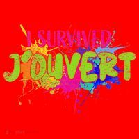 I Survived Jouvert - Caribbean Carnival Paint Splatter Santa Hat thumb 1