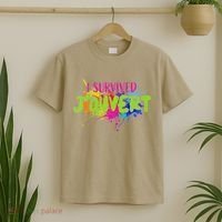I Survived Jouvert - Caribbean Carnival Paint Splatter T-Shirt thumb 2