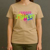 I Survived Jouvert - Caribbean Carnival Paint Splatter T-Shirt thumb 4