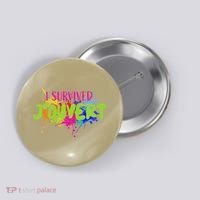I Survived Jouvert - Caribbean Carnival Paint Splatter Button thumb 0