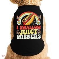 I Swallow Juicy Wiener Funny Inappropriate Doggie Tank thumb 0